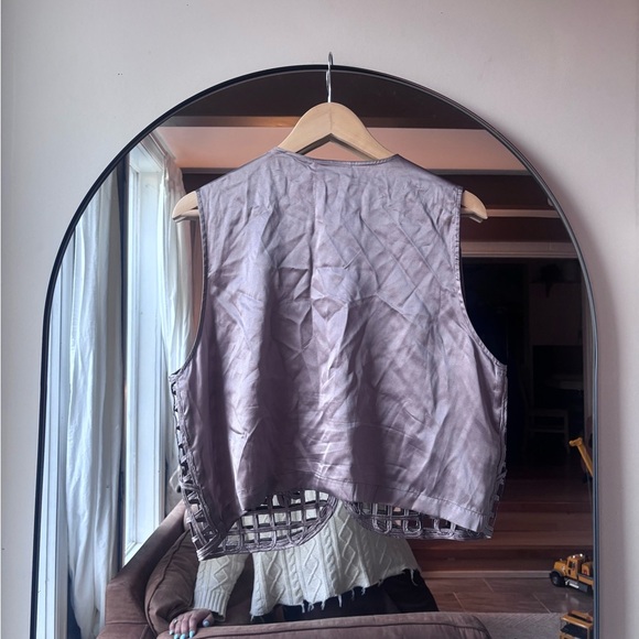 VINTAGE | seasons silk vest | size medium - Picture 3 of 5